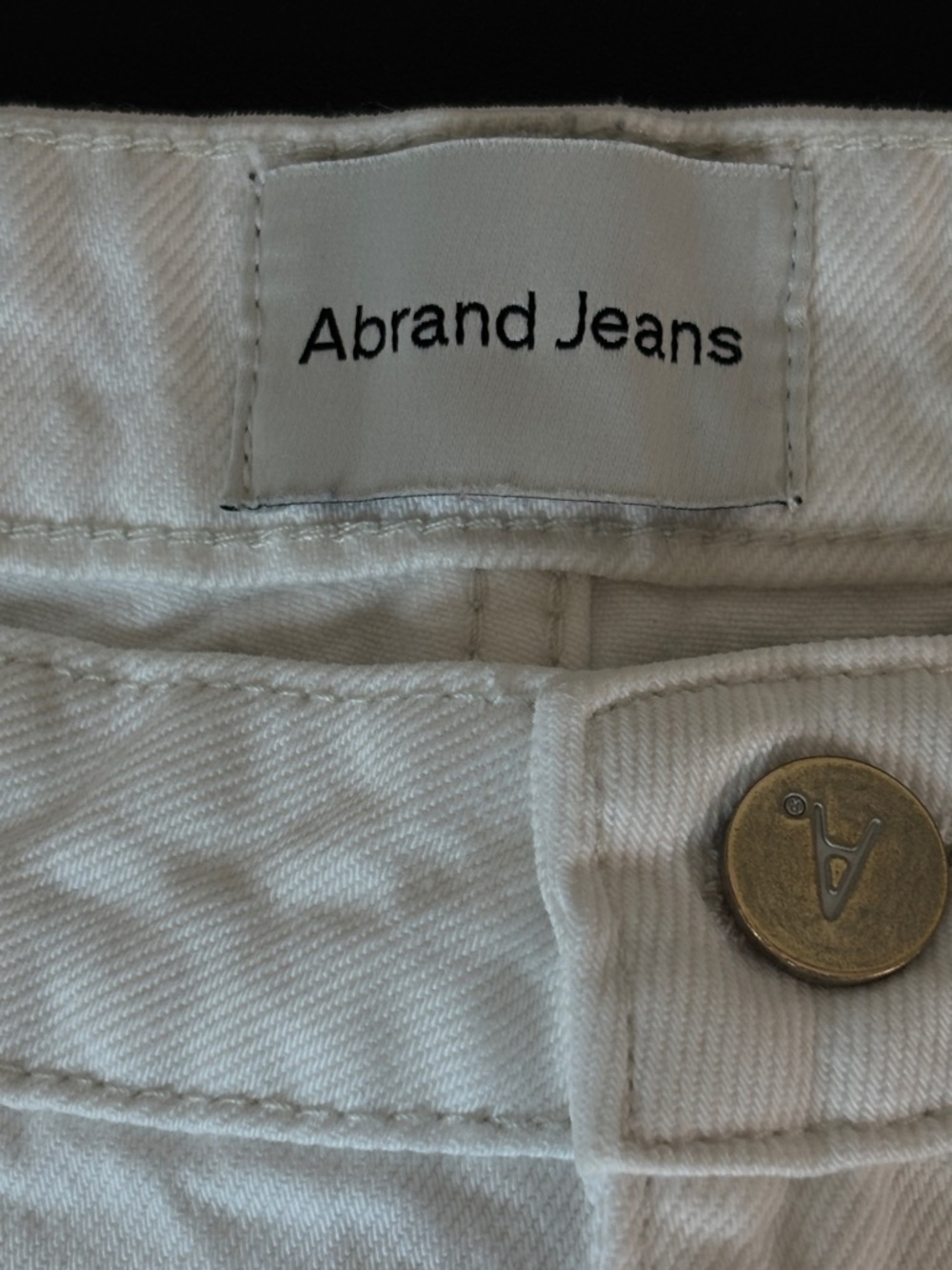 Abrand White Barrel Leg Jeans Womens Size 33 High Rise Full Length Denim - Picture 10 of 14